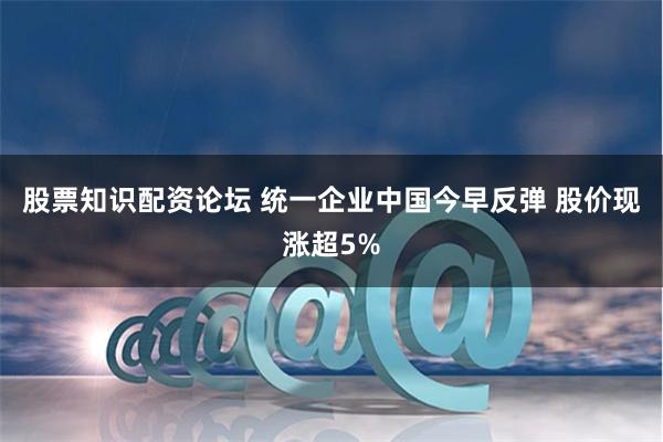 股票知识配资论坛 统一企业中国今早反弹 股价现涨超5%