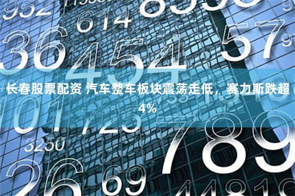 长春股票配资 汽车整车板块震荡走低，赛力斯跌超4%